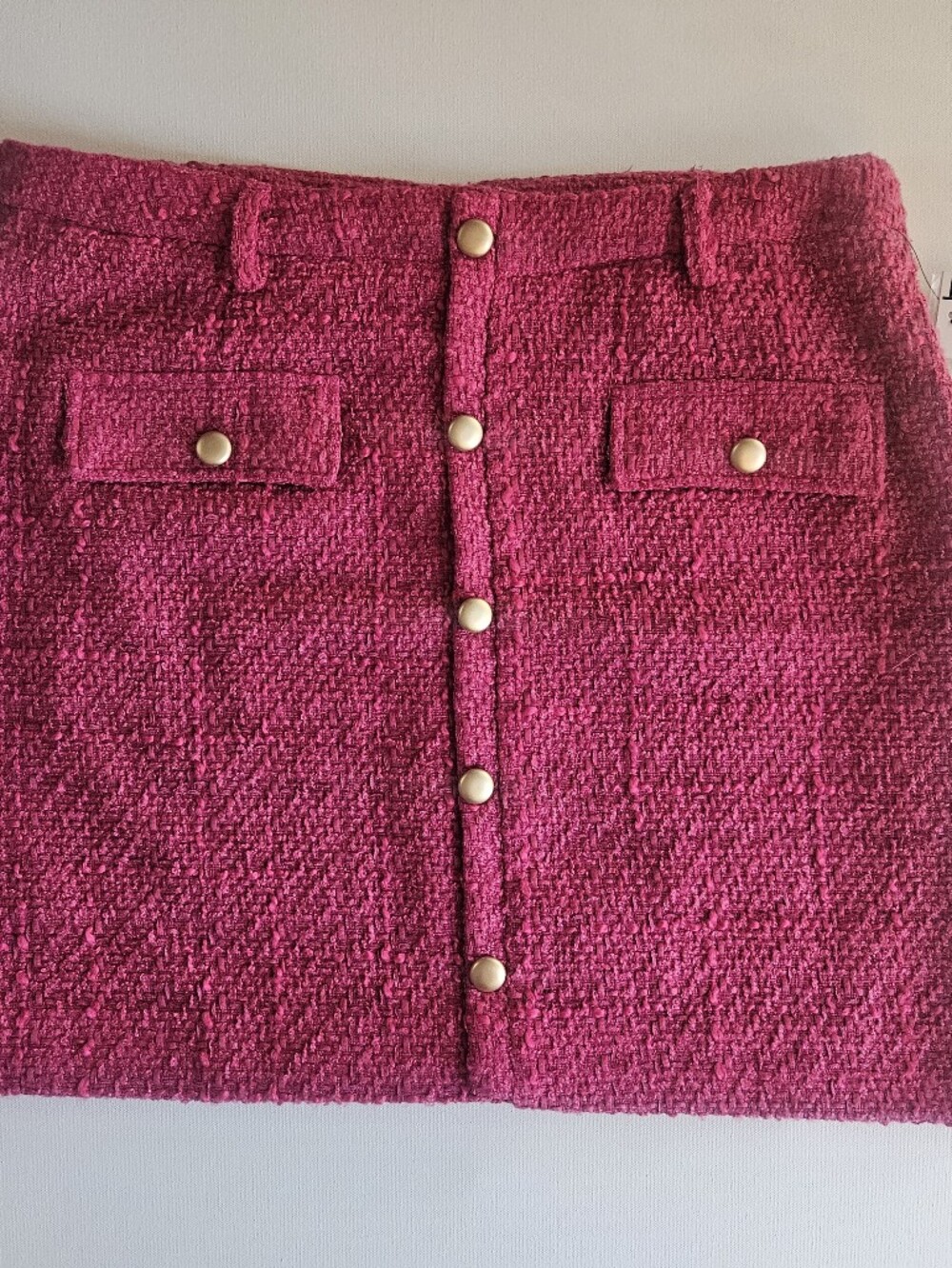 NWT Nine West Skirt Womens XL Pink Textured Barbiecore Flap Pockets